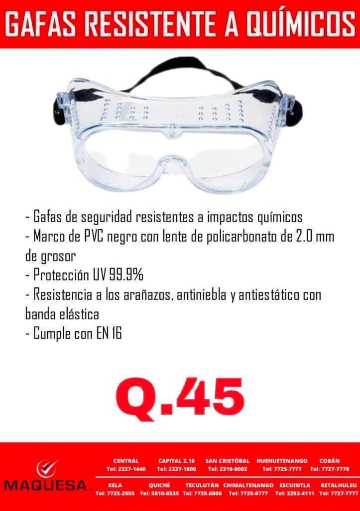 gafas de protección Quimicas